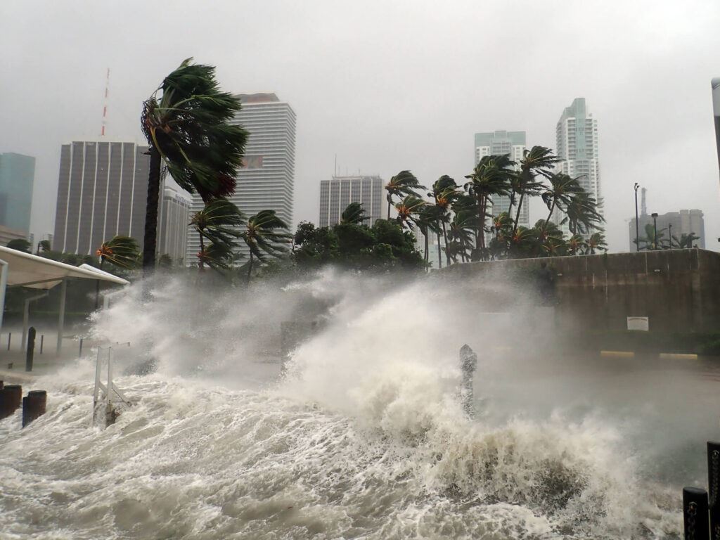 storm waters rise to flood levels